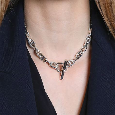 hermes chaine d'ancre silver necklace|hermes chaine d'ancre jewellery.